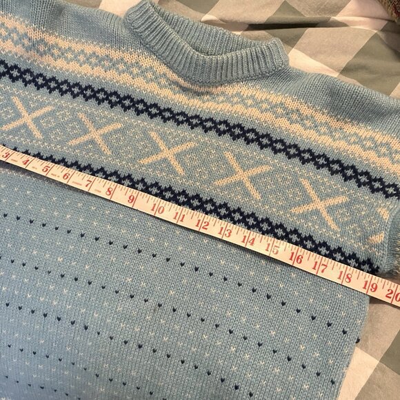 Vintage Figgjo Sweater Womens Wolsey Fair Isle Made in Norway Knit Blue Wool Ski - Picture 6 of 9